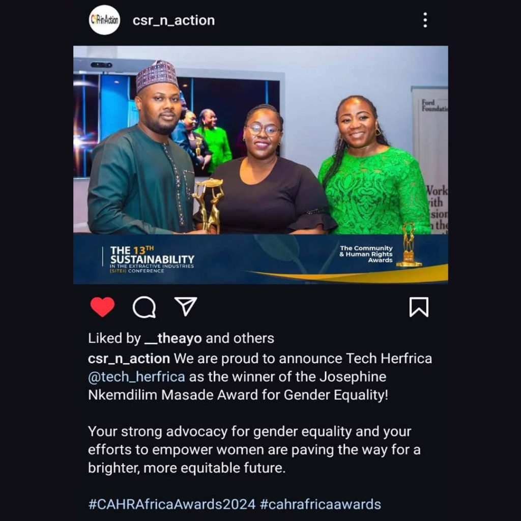 Tech Herfrica Wins the Josephine Nkemdili Masade